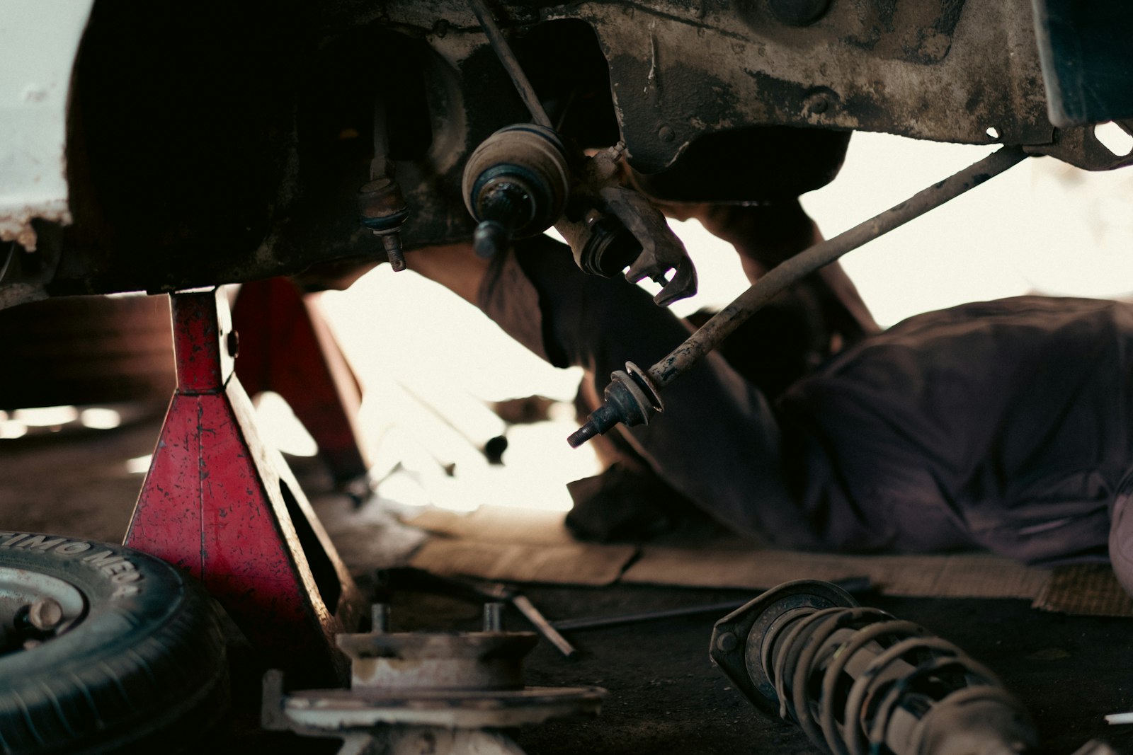 Technician working in the service bay