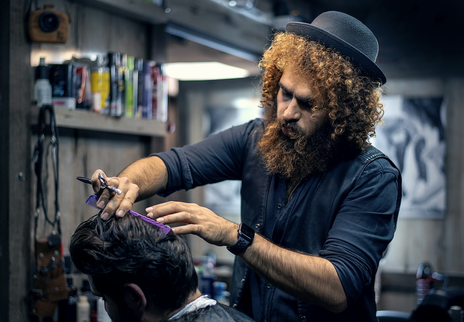 Straight-razor hot towel shave