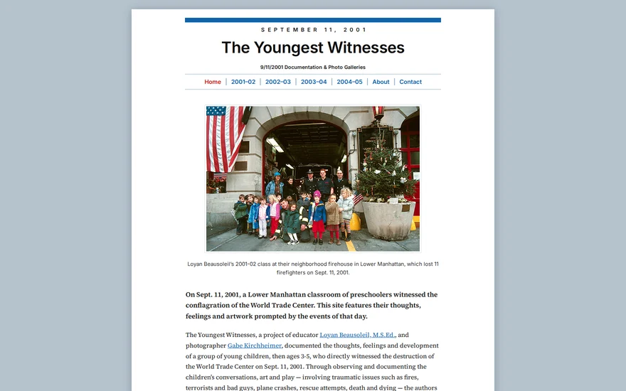 The Youngest Witnesses, a preschool class's September 11 words and artwork