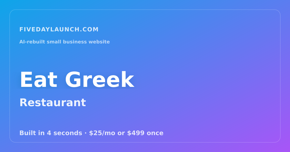 Preview of Eat Greek's AI-rebuilt website