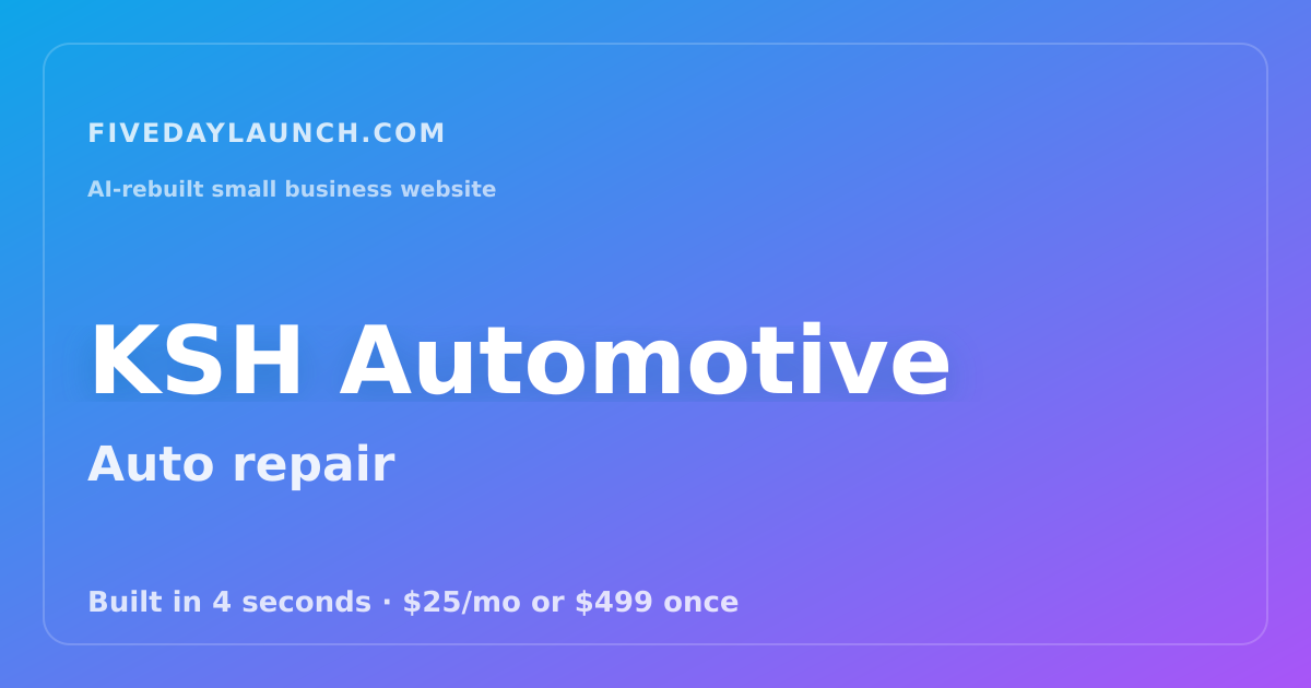 Preview of KSH Automotive's AI-rebuilt website