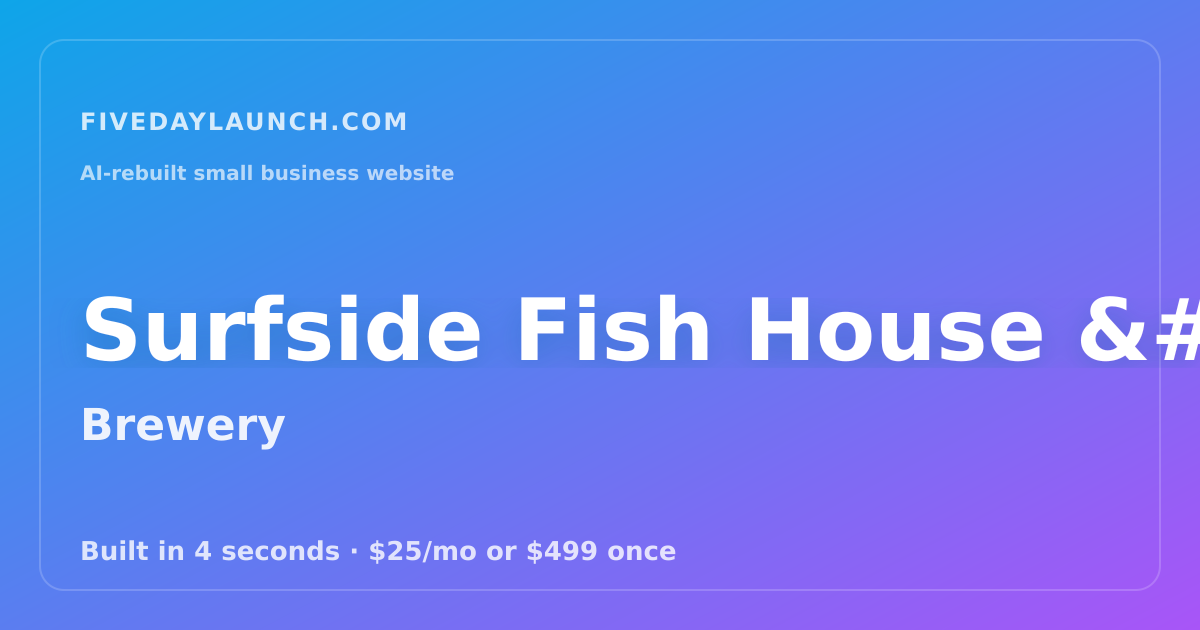 Preview of Surfside Fish House – San Diego's Spot for Fresh's AI-rebuilt website