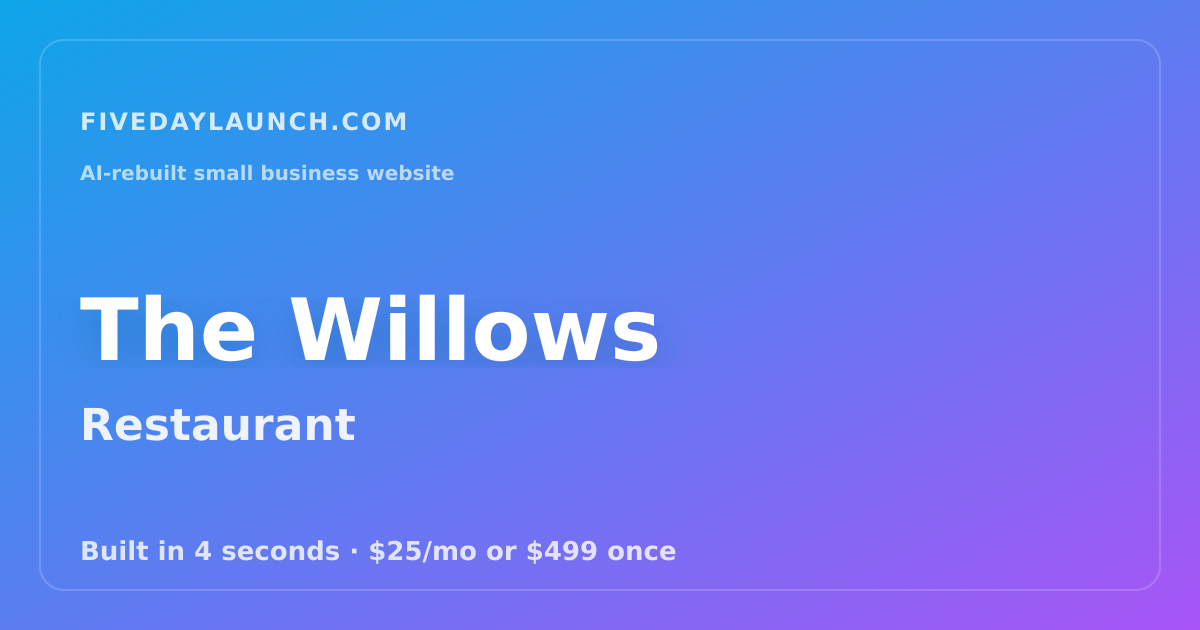 Preview of The Willows's AI-rebuilt website