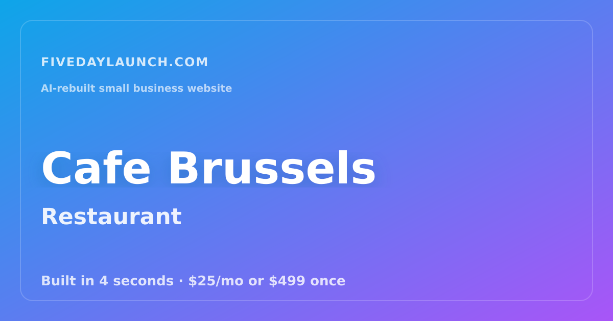 Preview of Cafe Brussels's AI-rebuilt website