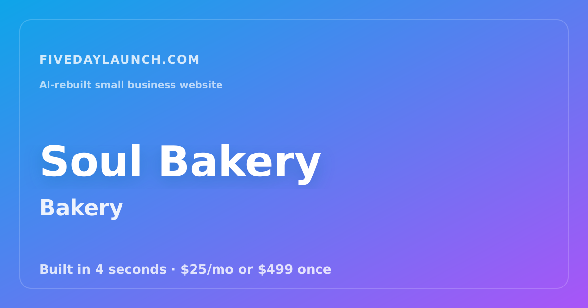 Preview of Soul Bakery's AI-rebuilt website