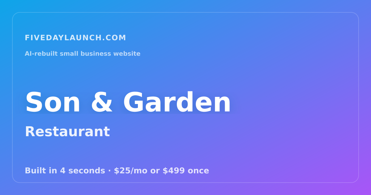 Preview of Son & Garden's AI-rebuilt website