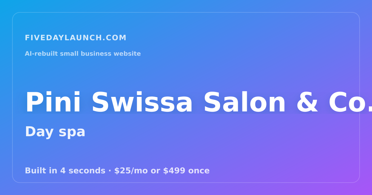 Preview of Pini Swissa Salon & Co.'s AI-rebuilt website