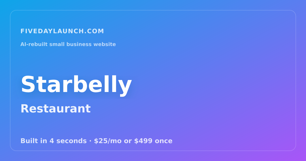 Preview of Starbelly's AI-rebuilt website