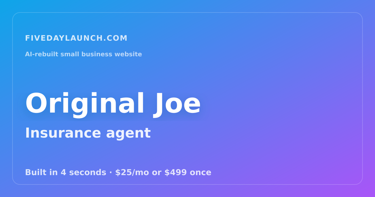 Preview of Original Joe's AI-rebuilt website