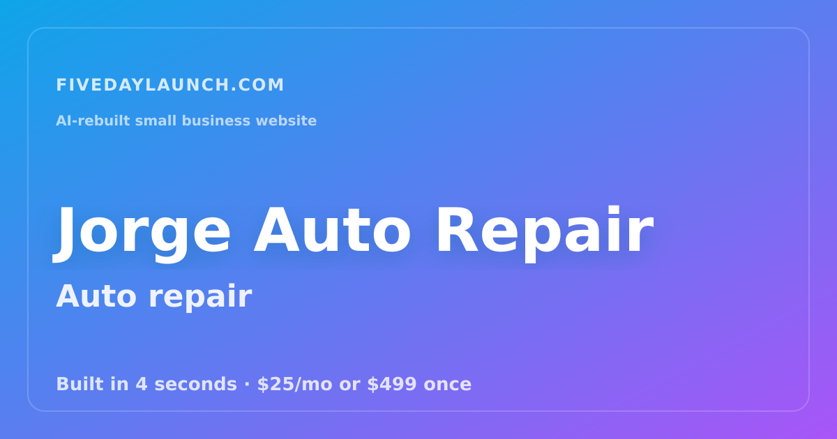 Preview of Jorge Auto Repair's AI-rebuilt website