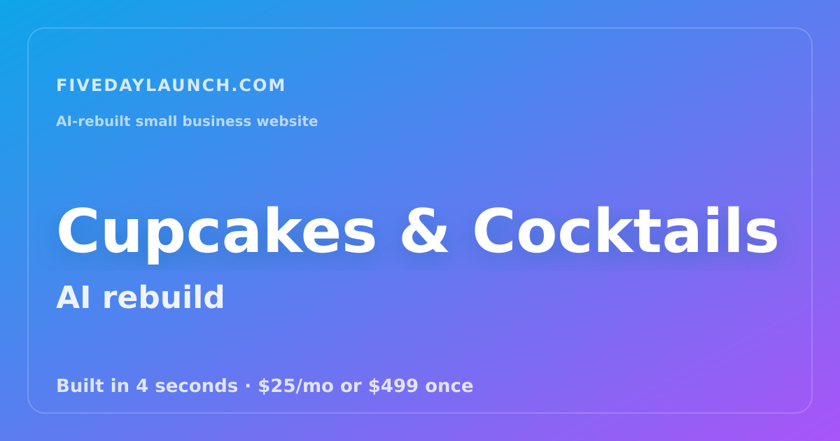 Preview of Cupcakes & Cocktails's AI-rebuilt website