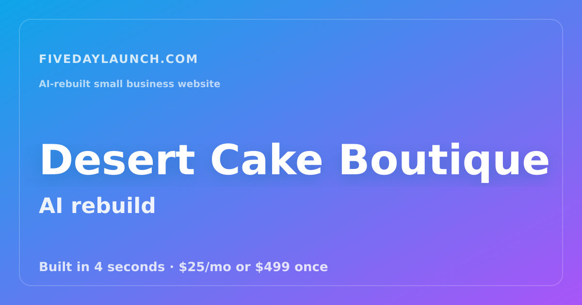 Preview of Desert Cake Boutique's AI-rebuilt website