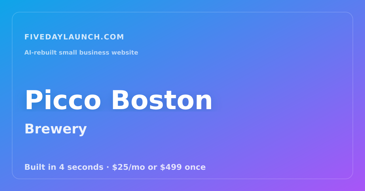 Preview of Picco Boston's AI-rebuilt website