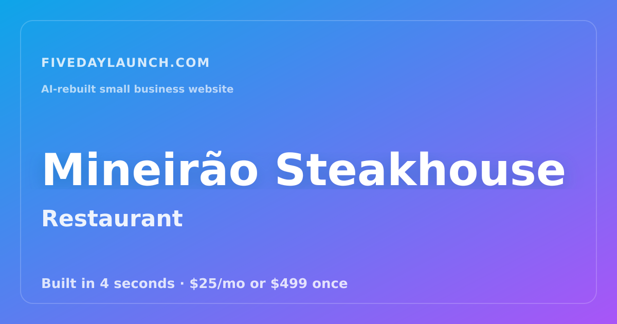 Preview of Mineirão Steakhouse's AI-rebuilt website