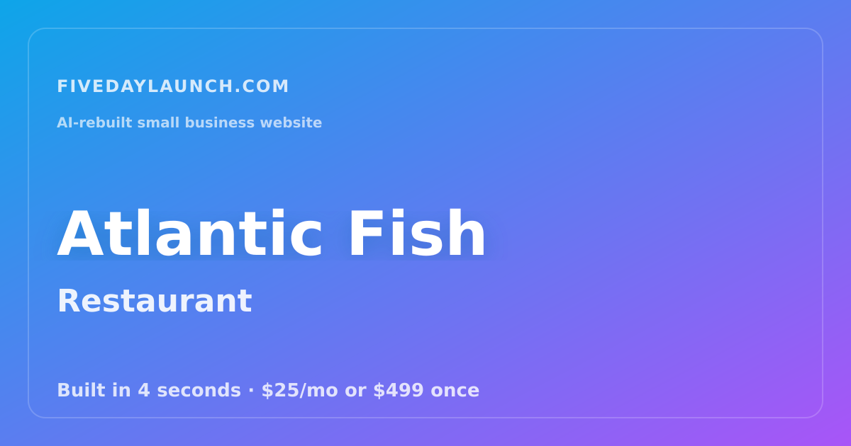 Preview of Atlantic Fish's AI-rebuilt website