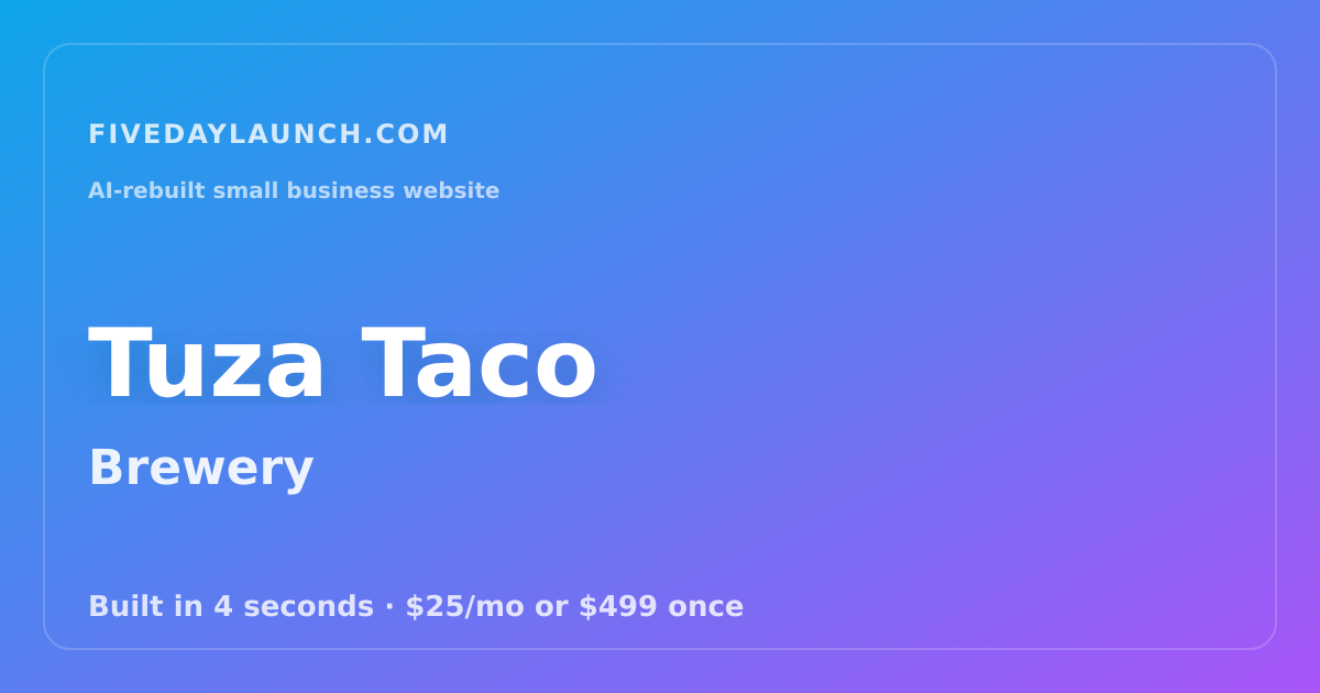 Preview of Tuza Taco's AI-rebuilt website