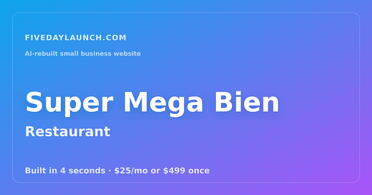 Preview of Super Mega Bien's AI-rebuilt website