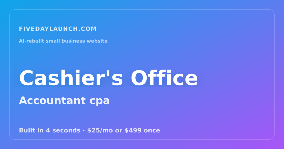 Preview of Cashier's Office's AI-rebuilt website