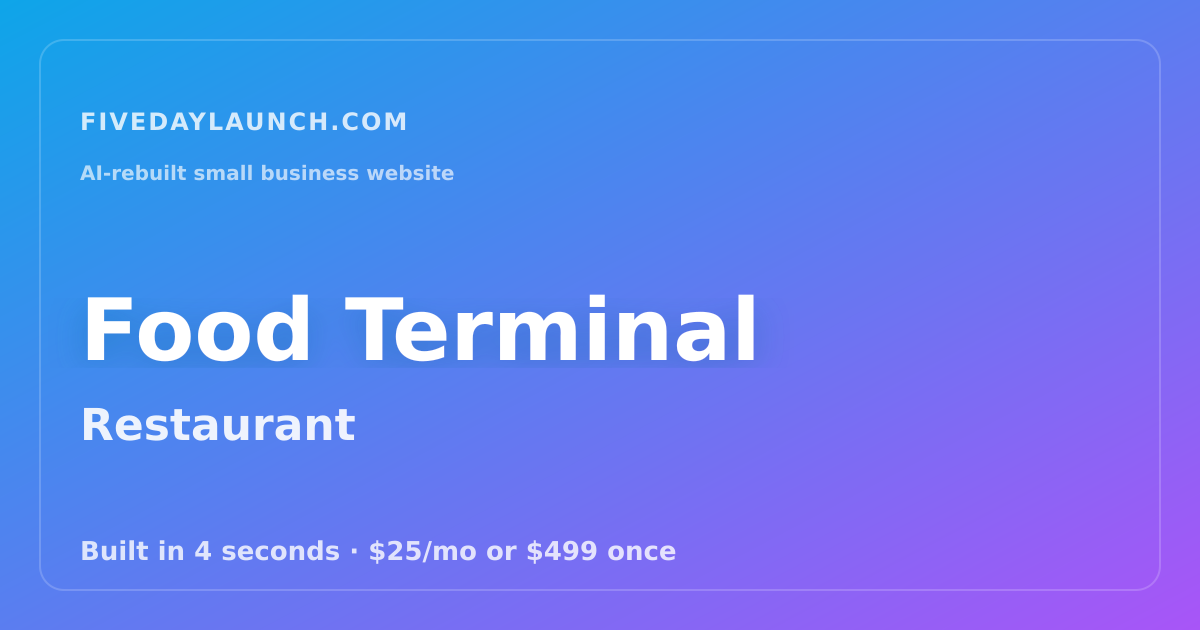 Preview of Food Terminal's AI-rebuilt website