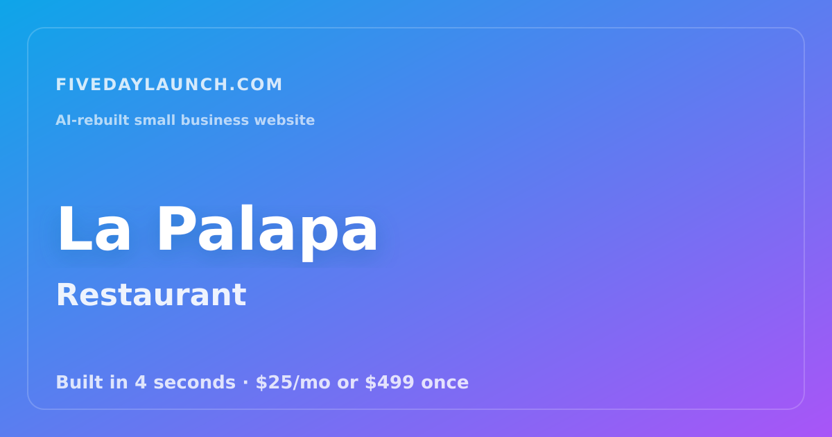 Preview of La Palapa's AI-rebuilt website