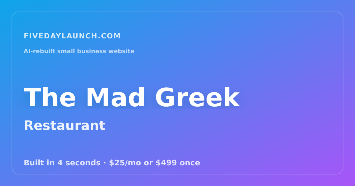 Preview of The Mad Greek's AI-rebuilt website