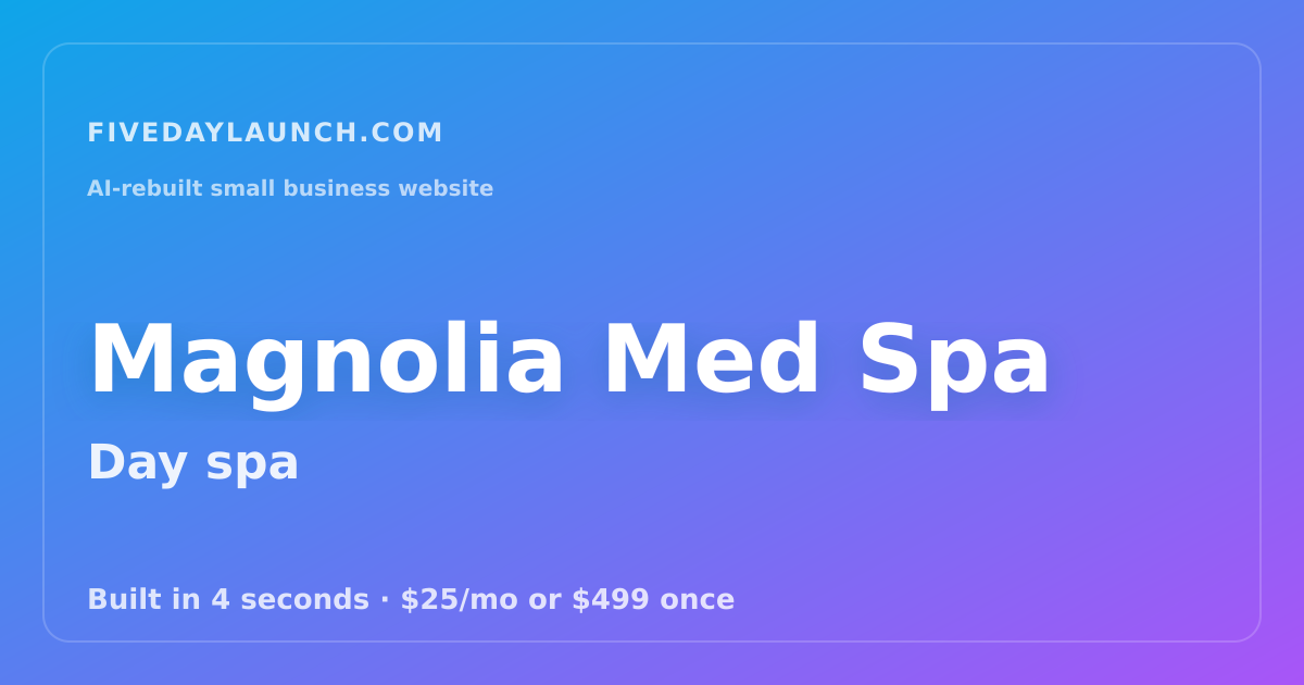 Preview of Magnolia Med Spa's AI-rebuilt website