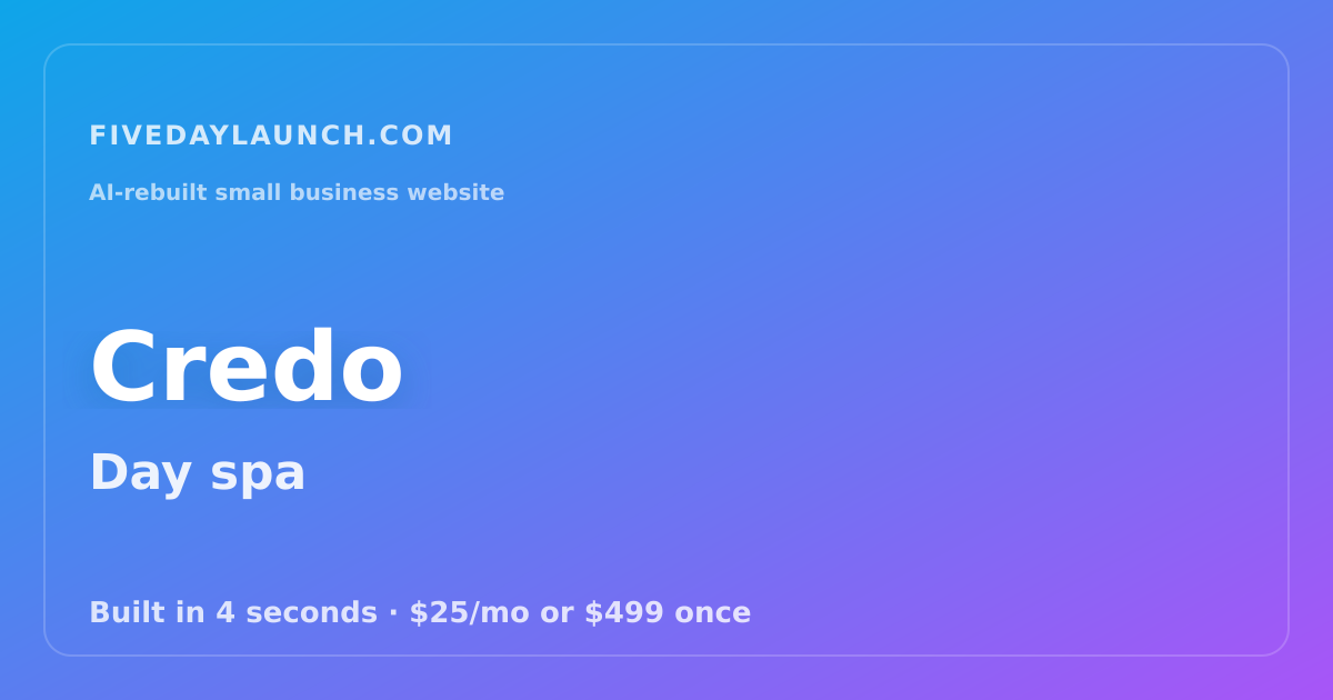 Preview of Credo's AI-rebuilt website