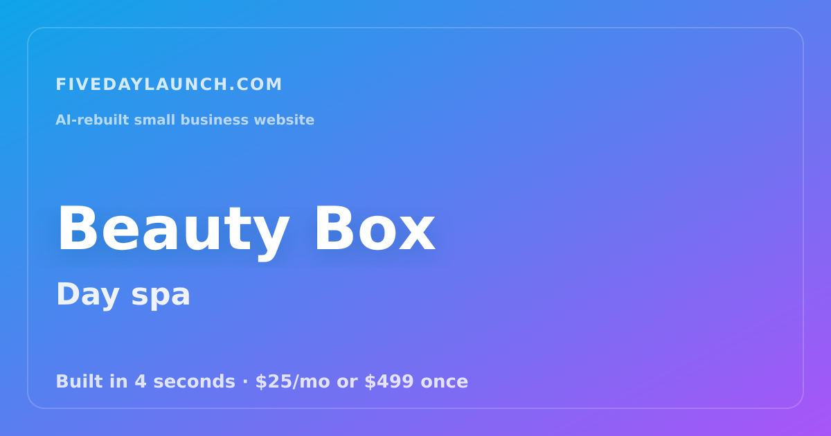 Preview of Beauty Box's AI-rebuilt website