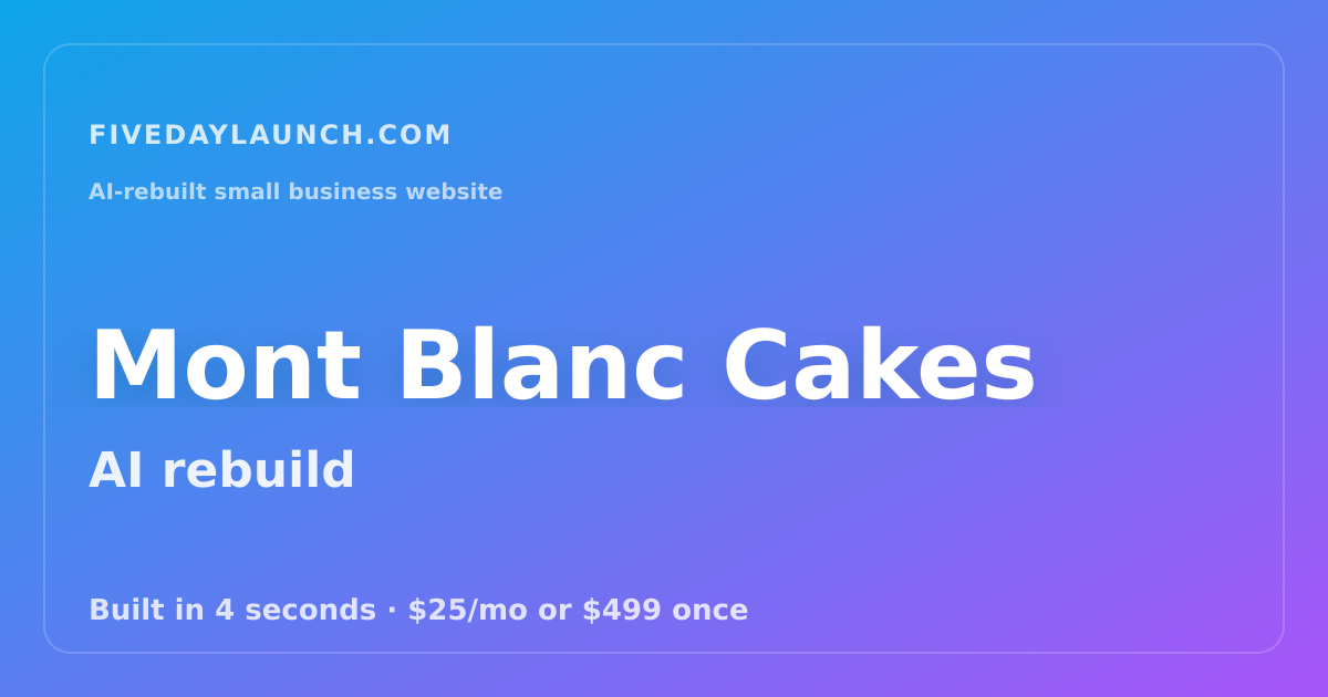 Preview of Mont Blanc Cakes's AI-rebuilt website