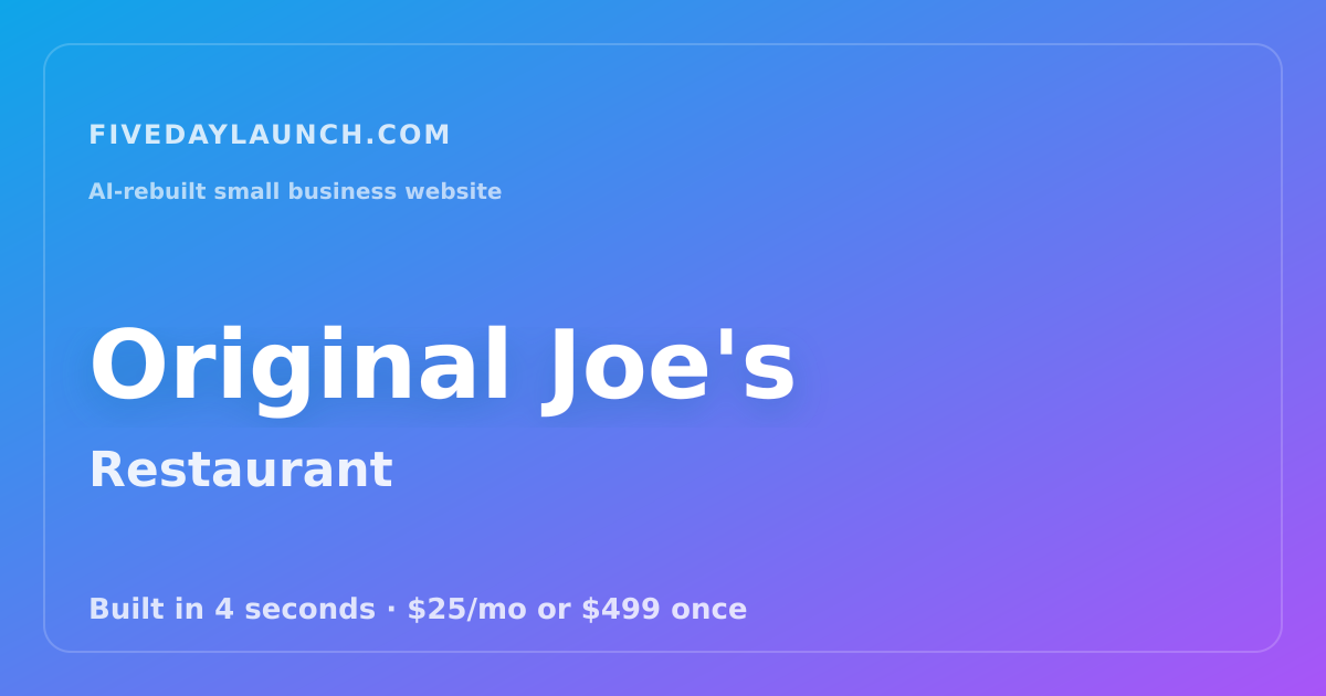 Preview of Original Joe's's AI-rebuilt website