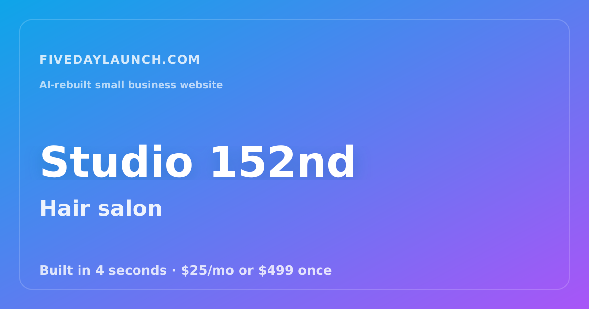 Preview of Studio 152nd's AI-rebuilt website