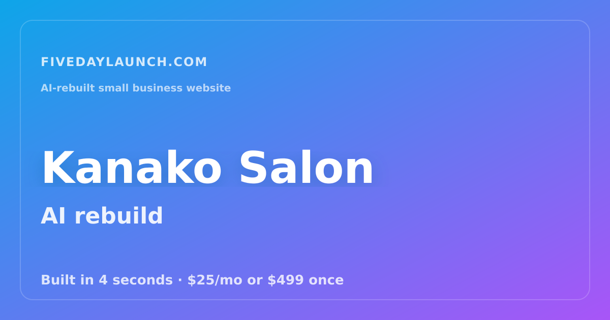 Preview of Kanako Salon's AI-rebuilt website