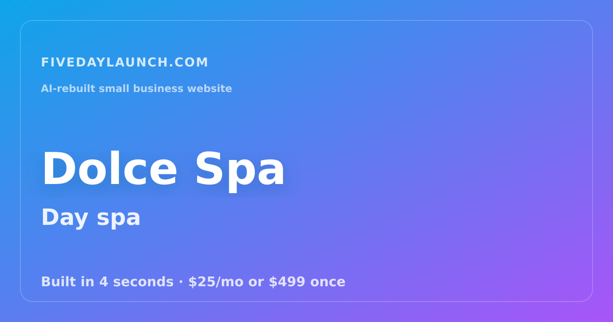 Preview of Dolce Spa's AI-rebuilt website
