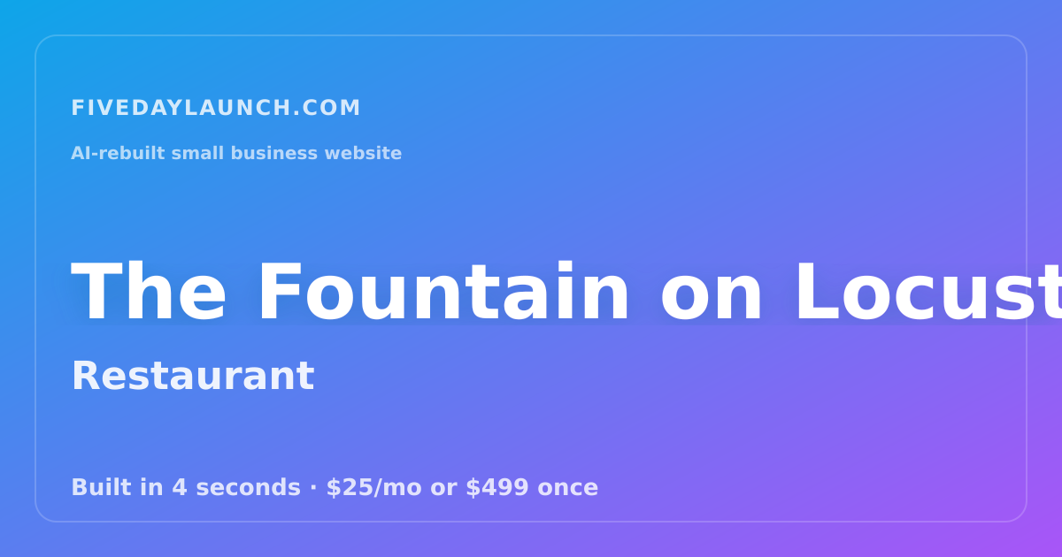 Preview of The Fountain on Locust's AI-rebuilt website