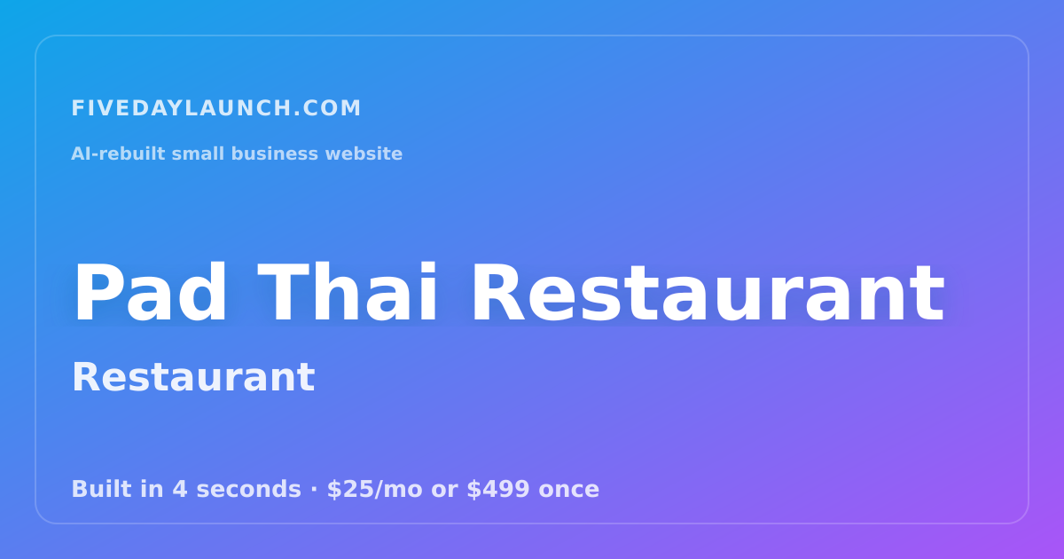 Preview of Pad Thai Restaurant's AI-rebuilt website
