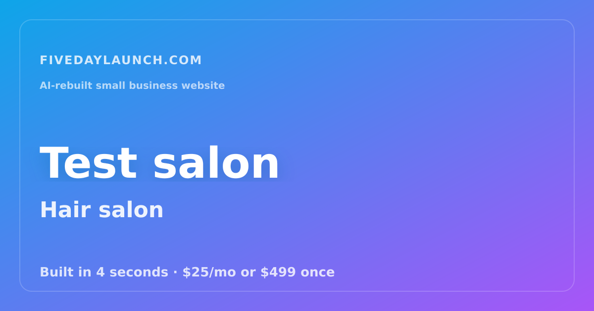 Preview of Test salon's AI-rebuilt website