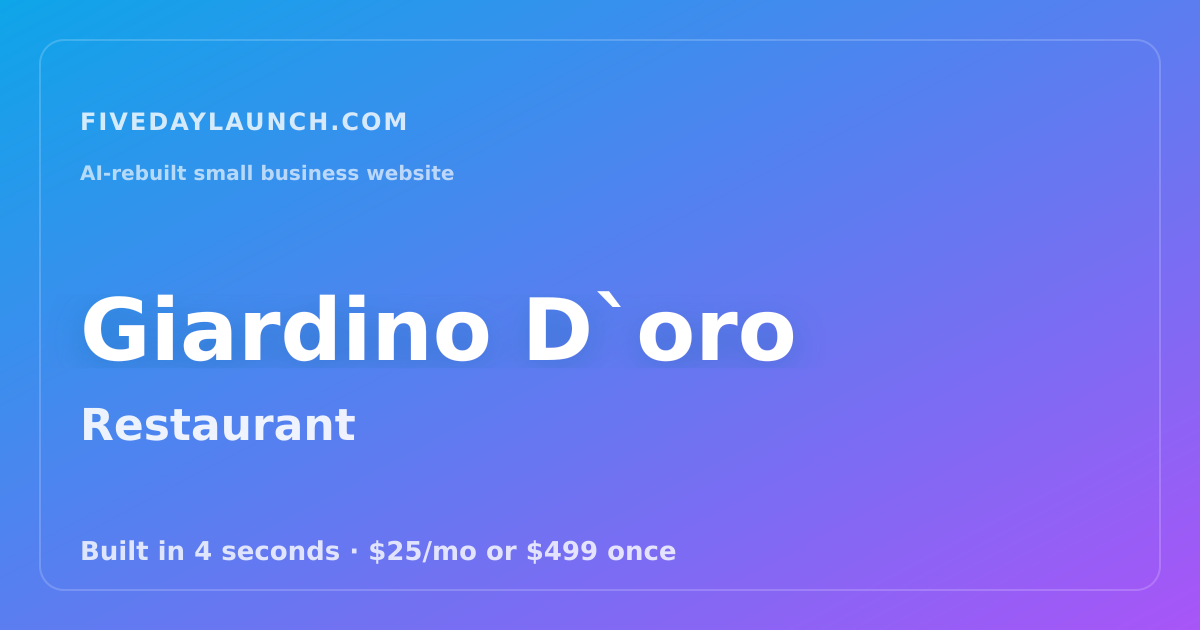 Preview of Giardino D`oro's AI-rebuilt website