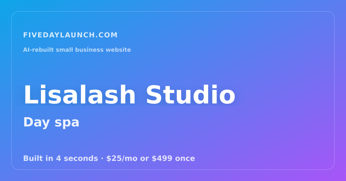 Preview of Lisalash Studio's AI-rebuilt website