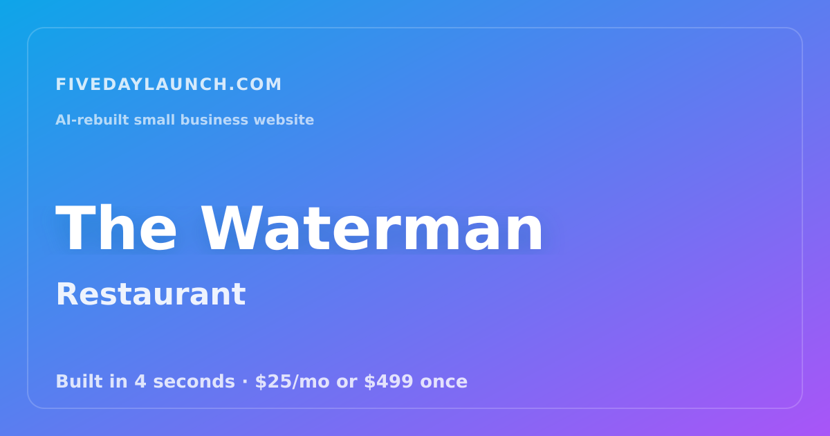 Preview of The Waterman's AI-rebuilt website