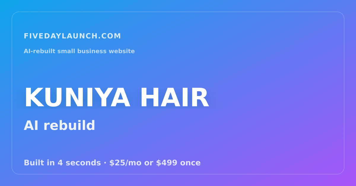 Preview of KUNIYA HAIR's AI-rebuilt website