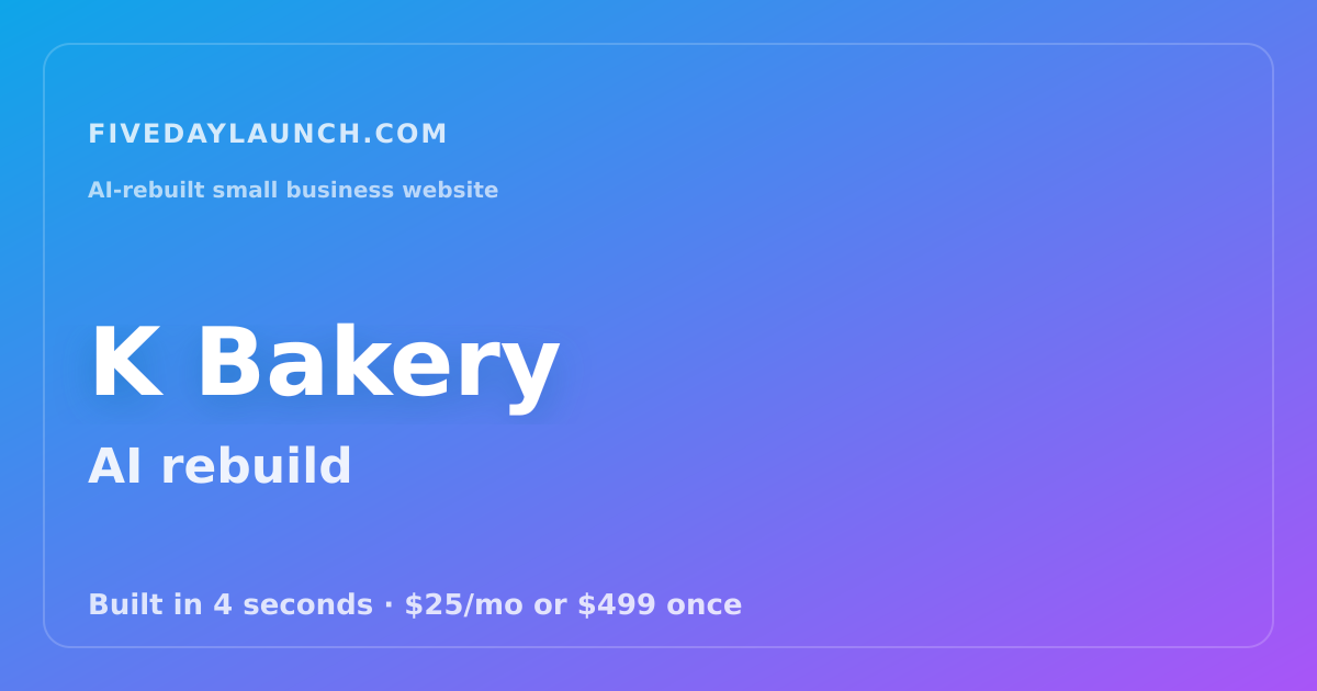 Preview of K Bakery's AI-rebuilt website