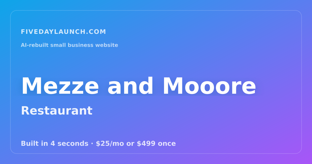 Preview of Mezze and Mooore's AI-rebuilt website