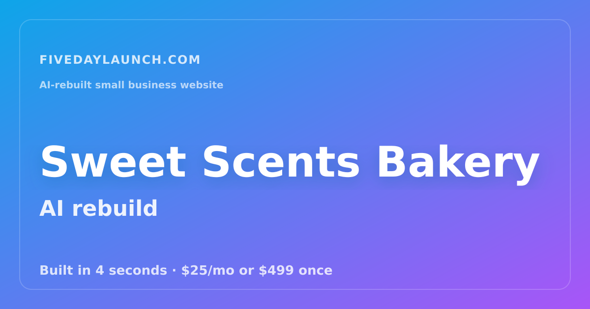Preview of Sweet Scents Bakery's AI-rebuilt website