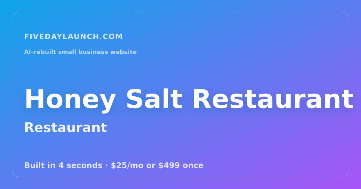 Preview of Honey Salt Restaurant Las Vegas's AI-rebuilt website