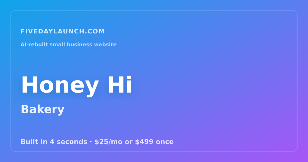 Preview of Honey Hi's AI-rebuilt website