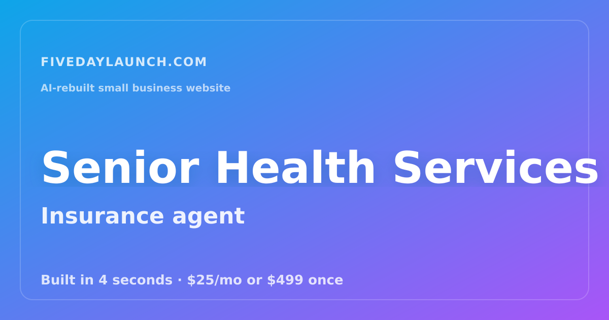 Preview of Senior Health Services's AI-rebuilt website
