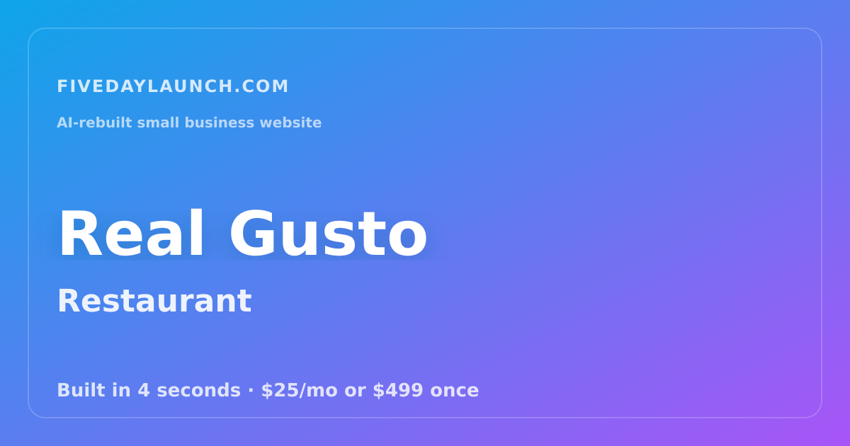 Preview of Real Gusto's AI-rebuilt website