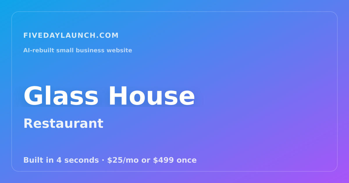 Preview of Glass House's AI-rebuilt website