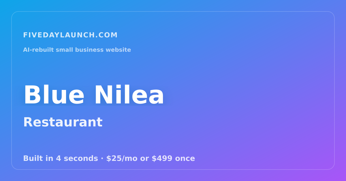 Preview of Blue Nilea's AI-rebuilt website