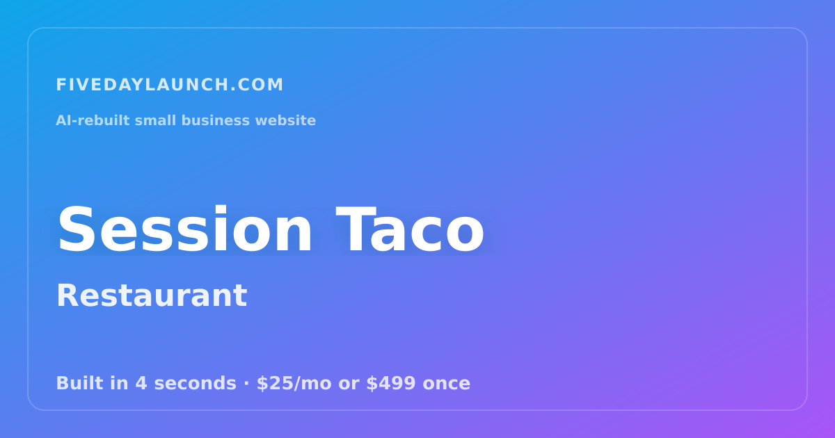 Preview of Session Taco's AI-rebuilt website
